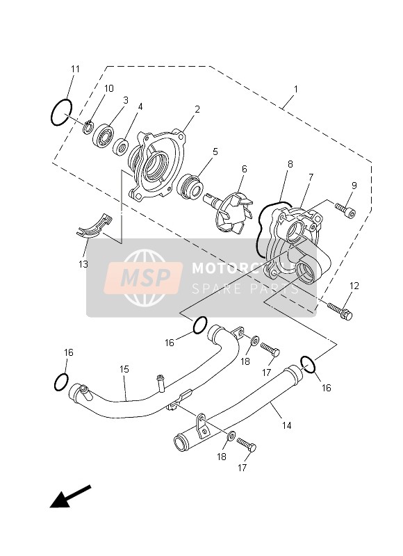 Yamaha XP500 2015 Bomba de agua para un 2015 Yamaha XP500